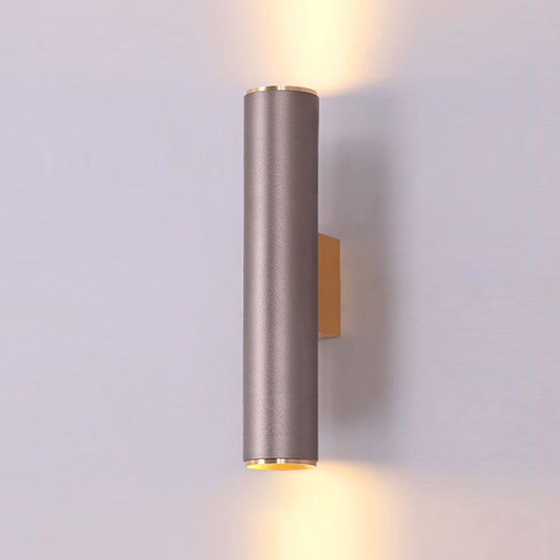 Medio cilindro forma de pared de metal estilo moderno 2 luces luz de montaje de pared