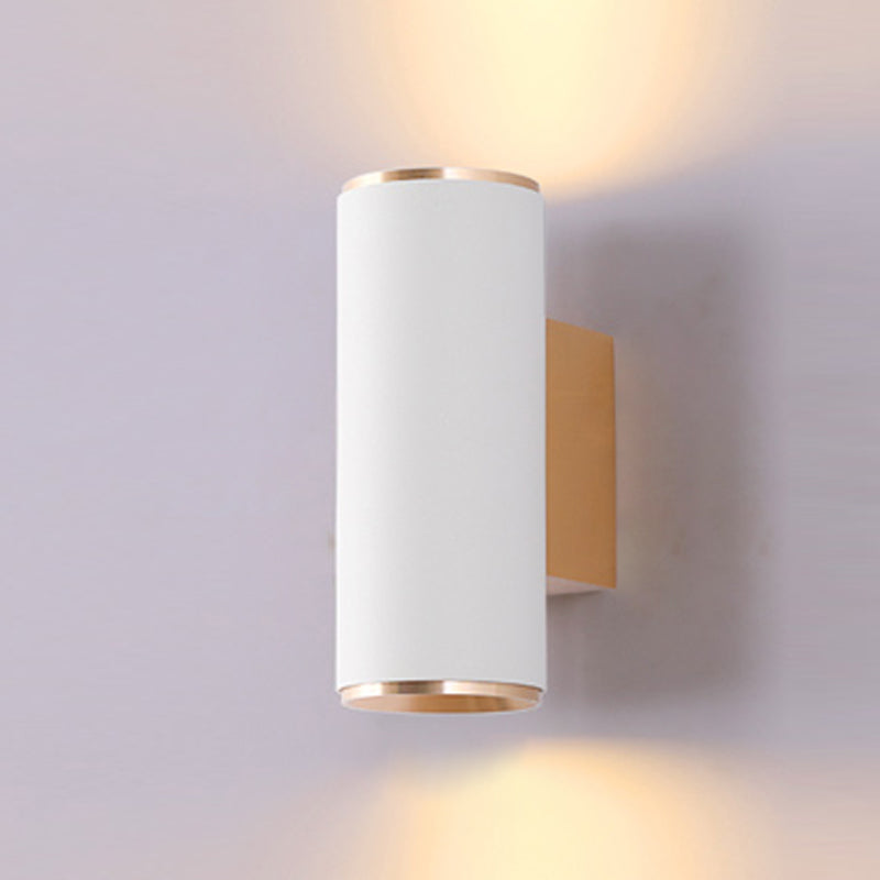 Half Cylinder Shape Metal Wall Light Modern Style 2 Lights Wall Mount Light