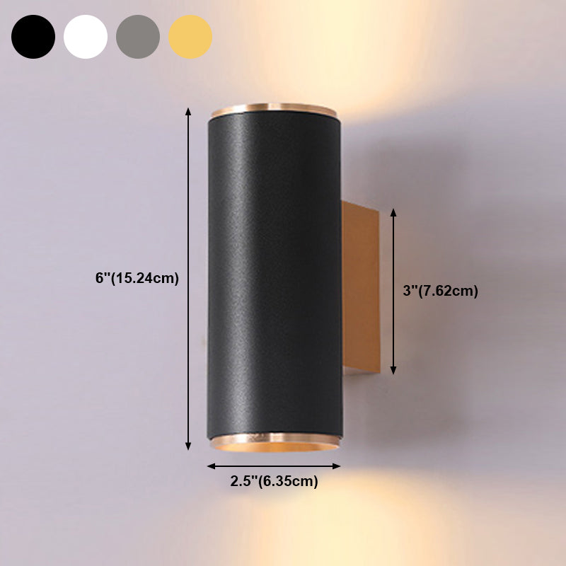 Medio cilindro forma de pared de metal estilo moderno 2 luces luz de montaje de pared