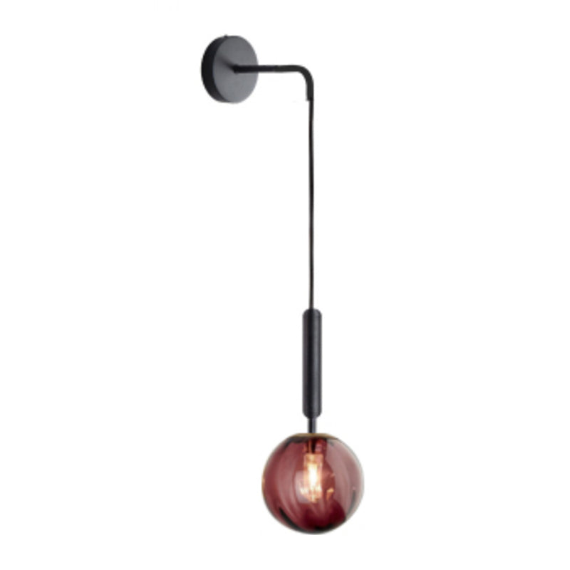 Simplicity Wall Hanging Lamp 1 Head Glass Spherical Bedside Wall Reading Light