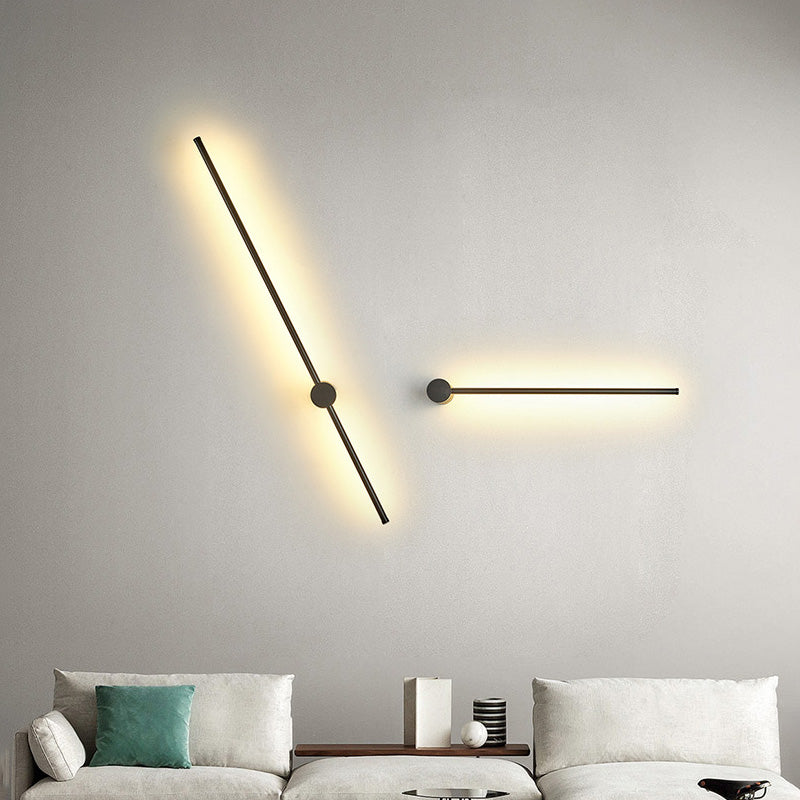 Iluminación de apliques de pared lineal de metal de estilo moderno de pared LED montada en pared