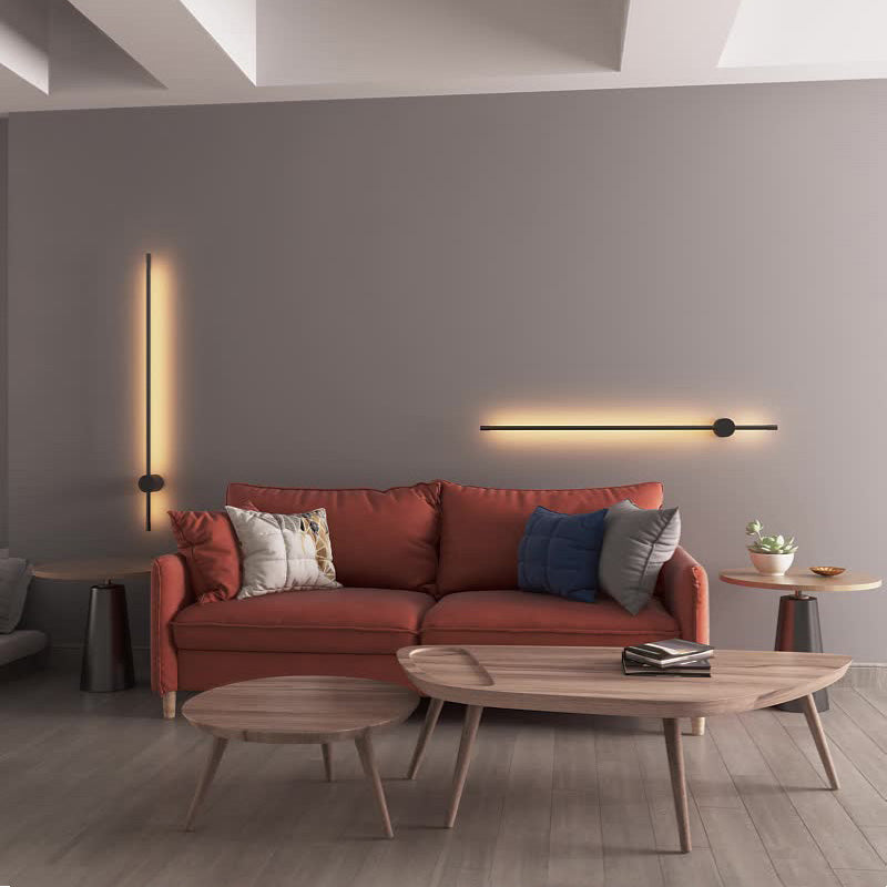 Iluminación de apliques de pared lineal de metal de estilo moderno de pared LED montada en pared