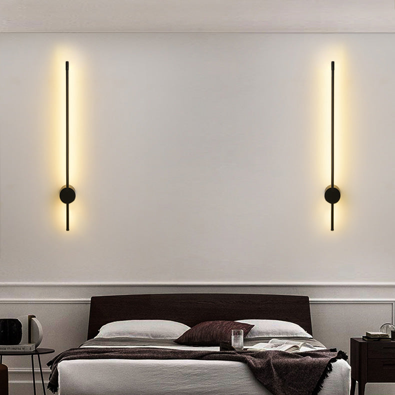 Iluminación de apliques de pared lineal de metal de estilo moderno de pared LED montada en pared