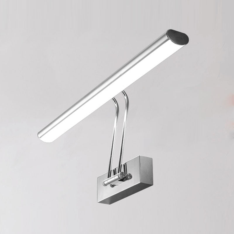 Linear Modern Style Vanity Light Metal 1-Light LED Mirror Light for Bathroom in Silver