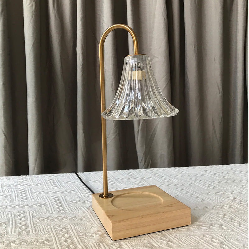 1 Éclairage de table à cône lumineux Éclairage de table en verre de style moderne pour la chambre, seulement la lumière