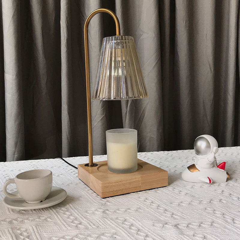 1 Éclairage de table à cône lumineux Éclairage de table en verre de style moderne pour la chambre, seulement la lumière