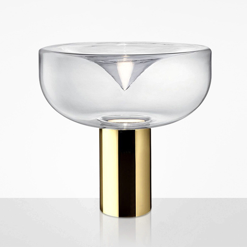 Round Shape Glass Table Lamp Modern Style 1 Light Table Lamp Fixture