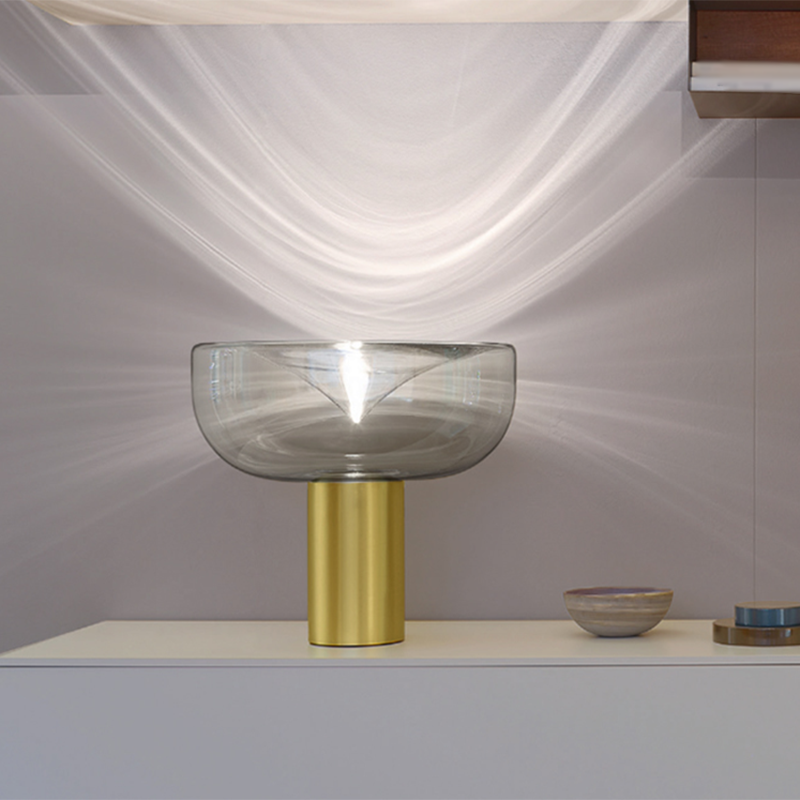 Lampe de table en verre de forme ronde, style moderne, 1 lampe de table