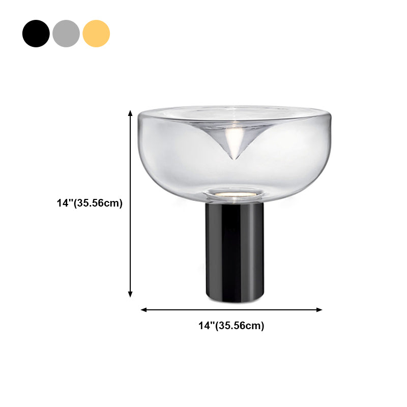 Round Shape Glass Table Lamp Modern Style 1 Light Table Lamp Fixture