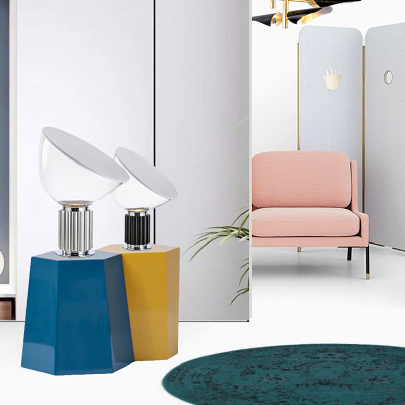 Round Glass Table Lamp Modern Style 1 Light Table Lamp Fixtures