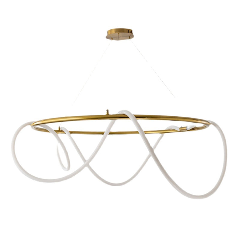 Moderne Kronleuchterbeleuchtungskörper Wohnzimmer Linear Kronleuchterlampe in Gold