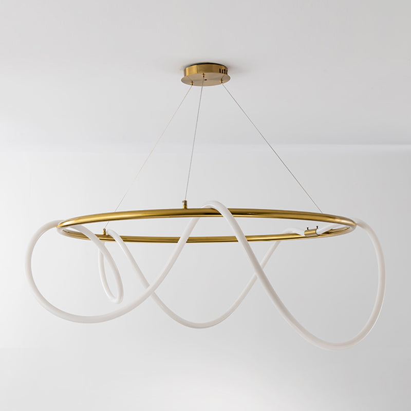 Moderne Kronleuchterbeleuchtungskörper Wohnzimmer Linear Kronleuchterlampe in Gold