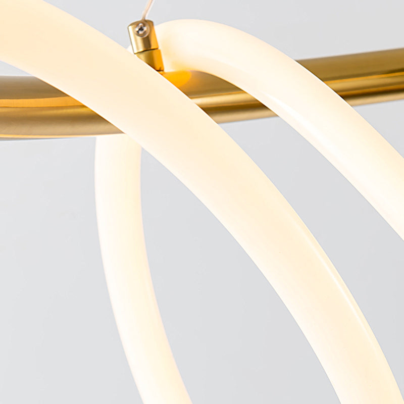 Moderne Kronleuchterbeleuchtungskörper Wohnzimmer Linear Kronleuchterlampe in Gold