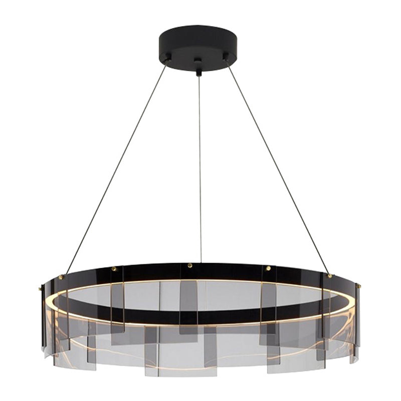 Moderner Stil runder Schatten hängend hängendes Glas Metall Anhänger Licht für Wohnzimmer