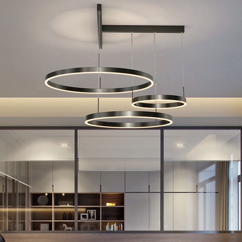 Luz de lámpara LED de estilo moderno de lámpara de lámpara de aluminio múltiples niveles de suspensión Luz