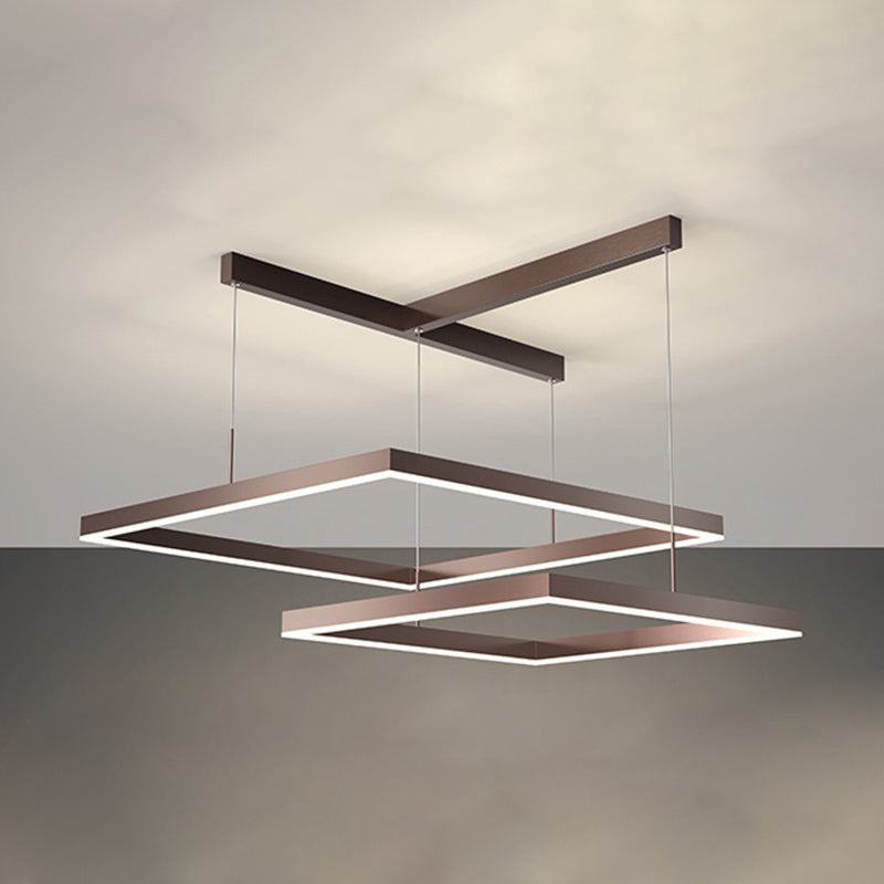 Luz de lámpara LED de estilo moderno de lámpara de lámpara de aluminio múltiples niveles de suspensión Luz