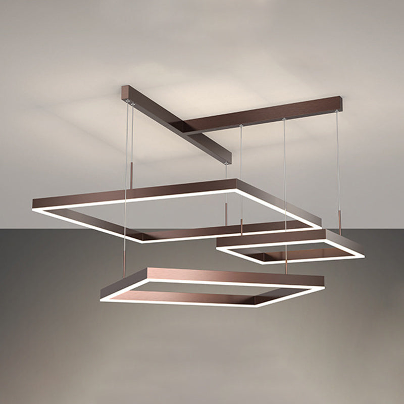 Luz de lámpara LED de estilo moderno de lámpara de lámpara de aluminio múltiples niveles de suspensión Luz