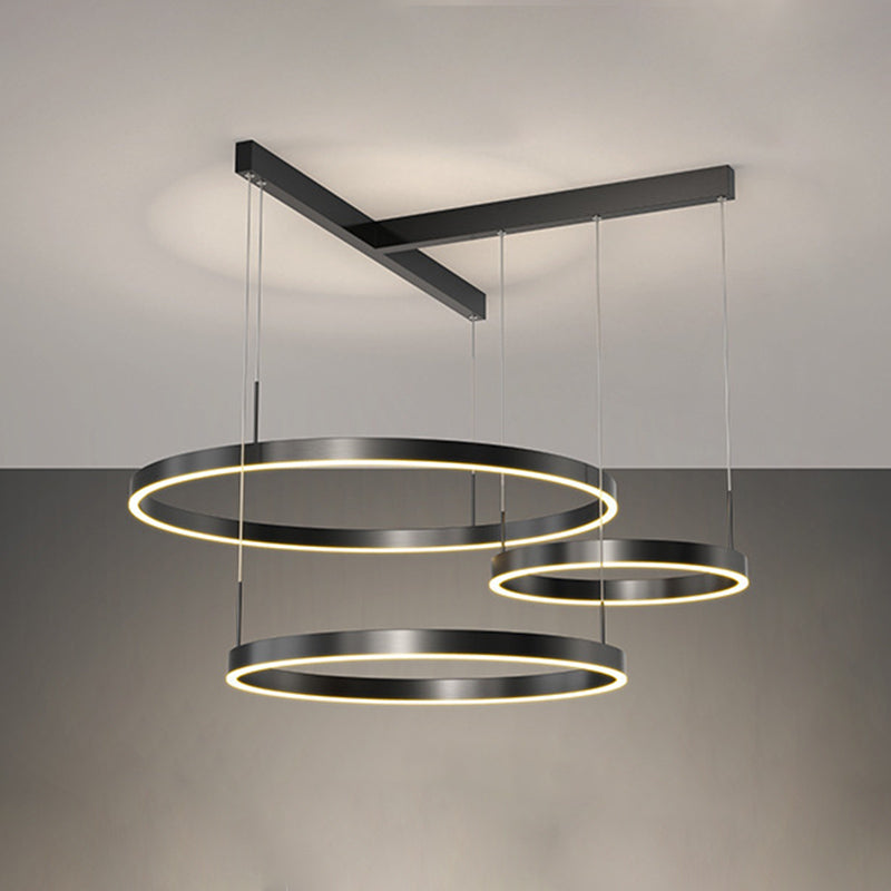 Luz de lámpara LED de estilo moderno de lámpara de lámpara de aluminio múltiples niveles de suspensión Luz