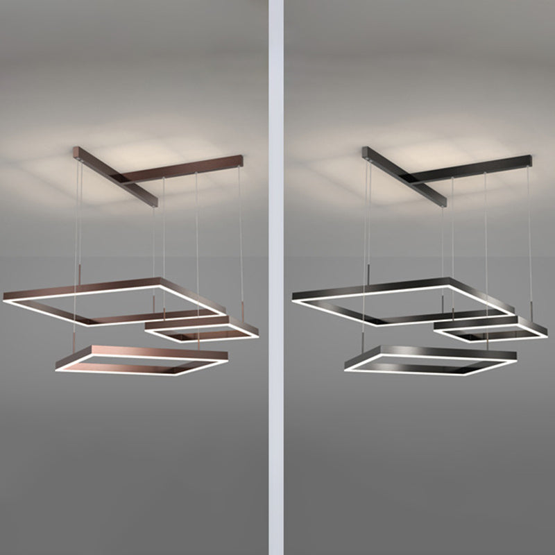 Luz de lámpara LED de estilo moderno de lámpara de lámpara de aluminio múltiples niveles de suspensión Luz
