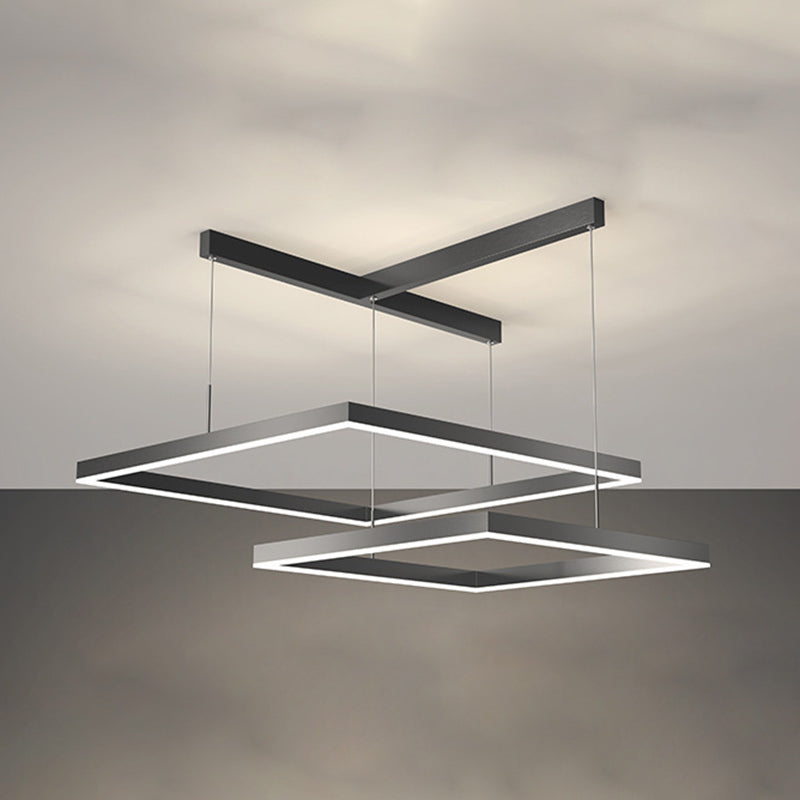 Luz de lámpara LED de estilo moderno de lámpara de lámpara de aluminio múltiples niveles de suspensión Luz