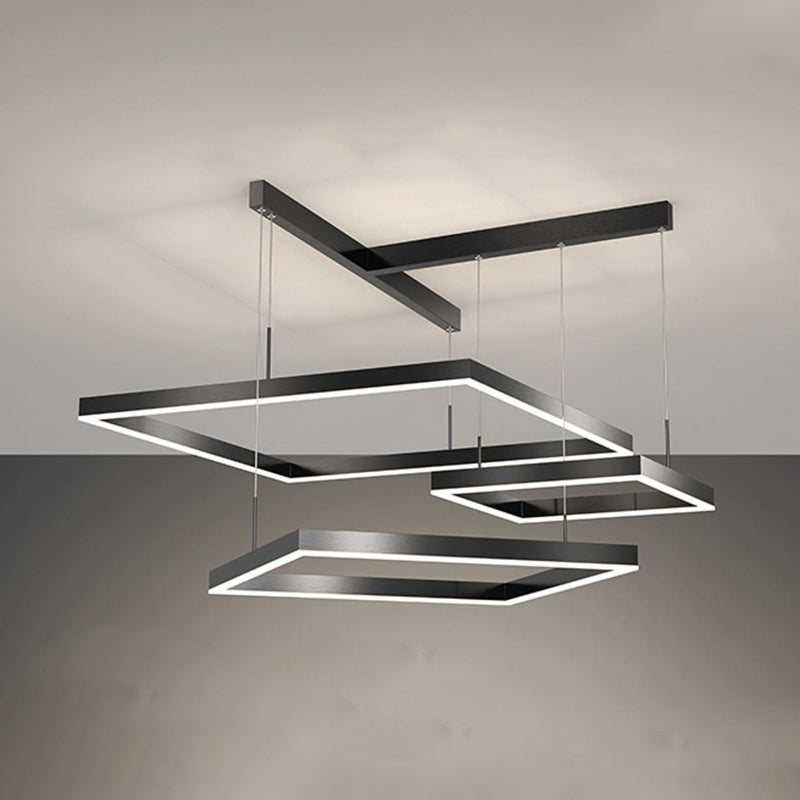 Luz de lámpara LED de estilo moderno de lámpara de lámpara de aluminio múltiples niveles de suspensión Luz