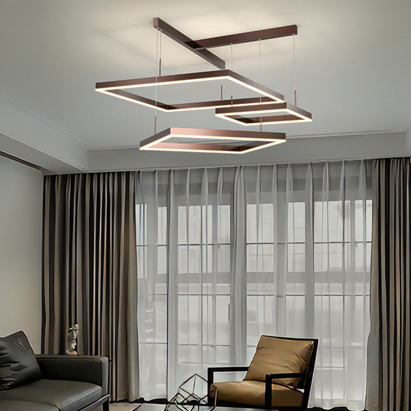 Luz de lámpara LED de estilo moderno de lámpara de lámpara de aluminio múltiples niveles de suspensión Luz