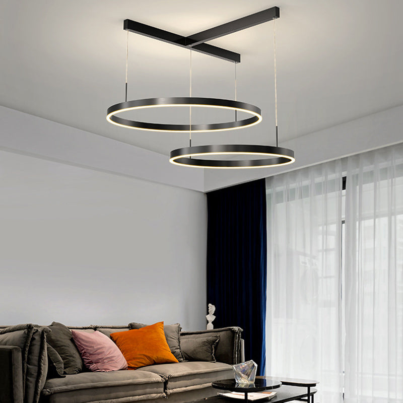 Luz de lámpara LED de estilo moderno de lámpara de lámpara de aluminio múltiples niveles de suspensión Luz