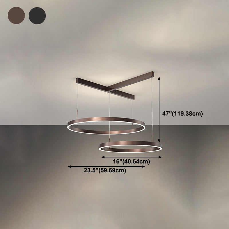 Luz de lámpara LED de estilo moderno de lámpara de lámpara de aluminio múltiples niveles de suspensión Luz