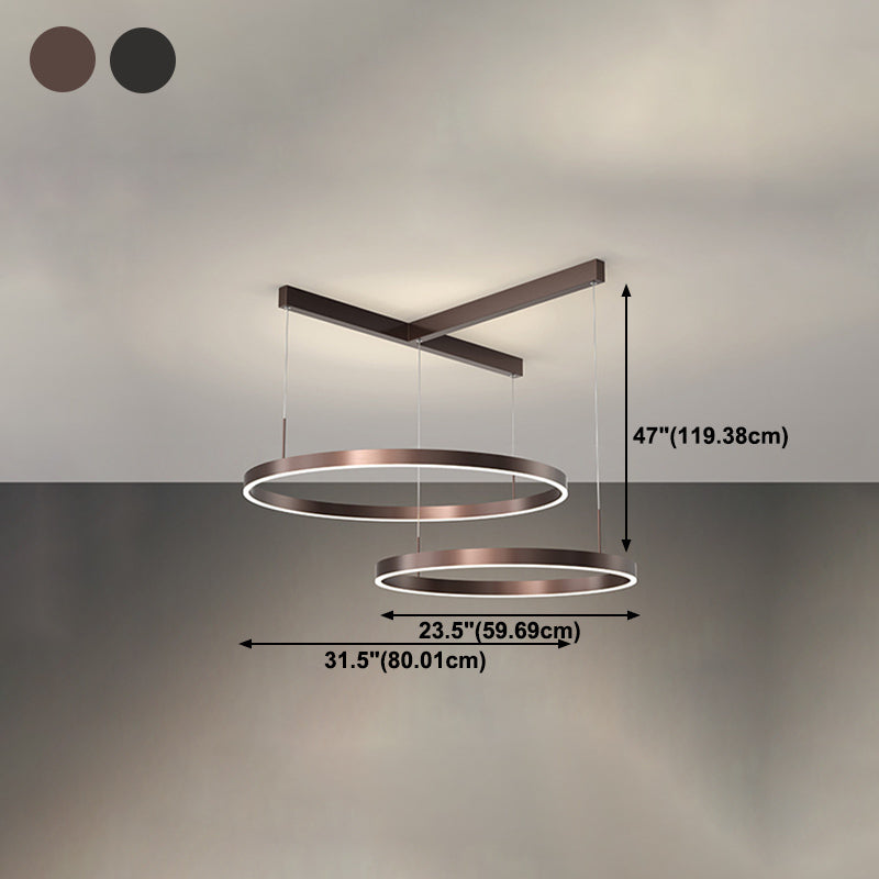 Luz de lámpara LED de estilo moderno de lámpara de lámpara de aluminio múltiples niveles de suspensión Luz