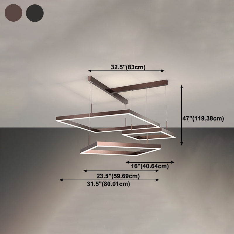 Luz de lámpara LED de estilo moderno de lámpara de lámpara de aluminio múltiples niveles de suspensión Luz