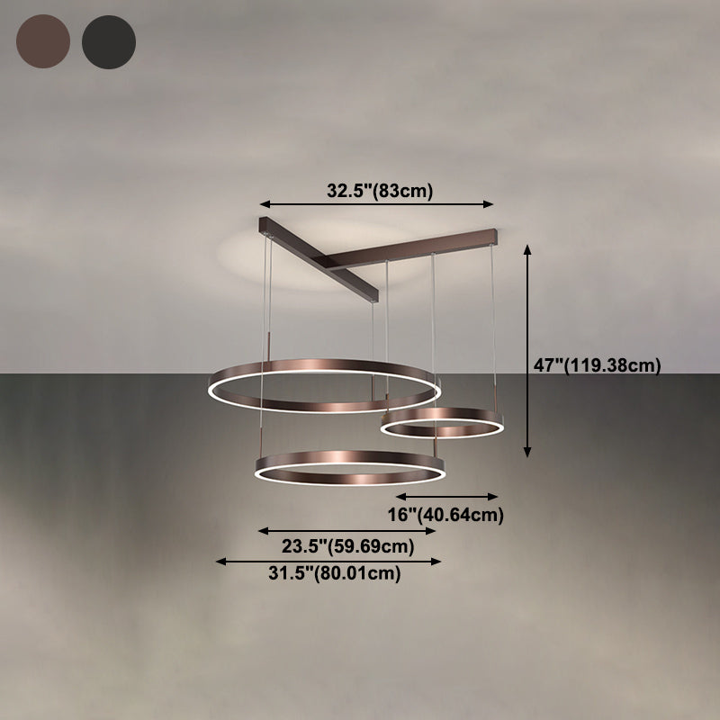 Luz de lámpara LED de estilo moderno de lámpara de lámpara de aluminio múltiples niveles de suspensión Luz