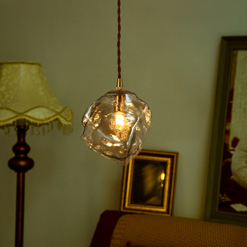 Glass Shade Hanging Light Modern Household Pendent Lighting Fixture for Dining Room