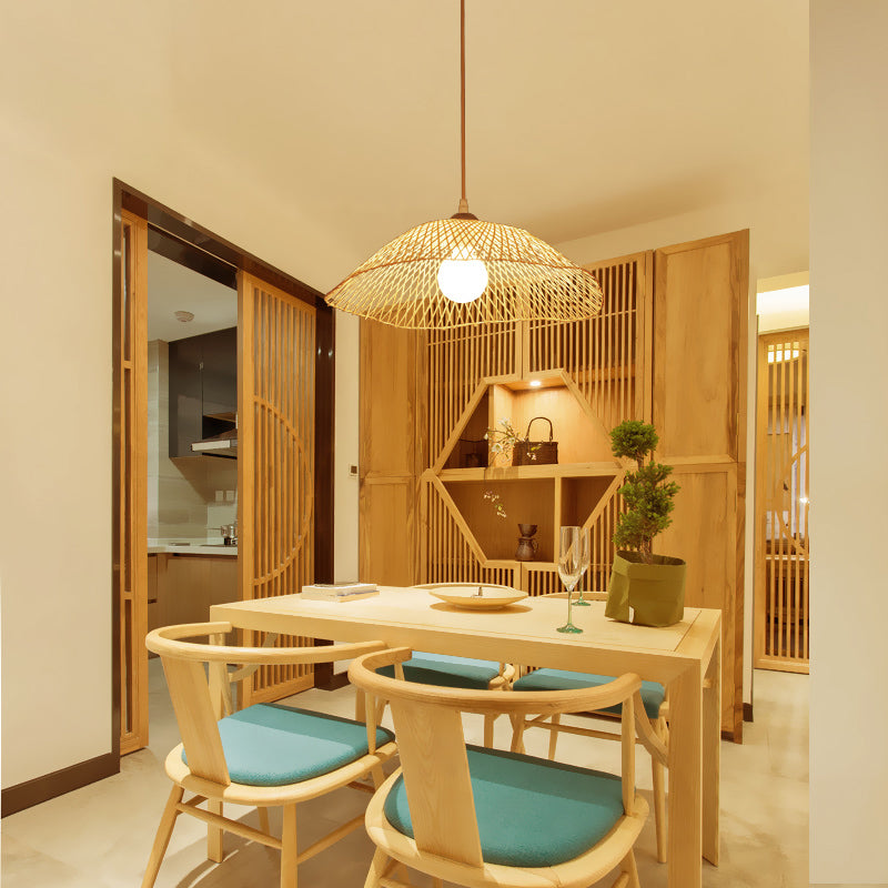 Bamboo Hanging Light Modern Pendent Lighting Fixture for Dining Room