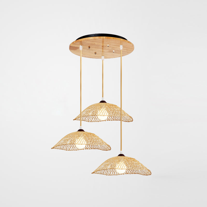 Bamboo Hanging Light Modern Pendent Lighting Fixture for Dining Room