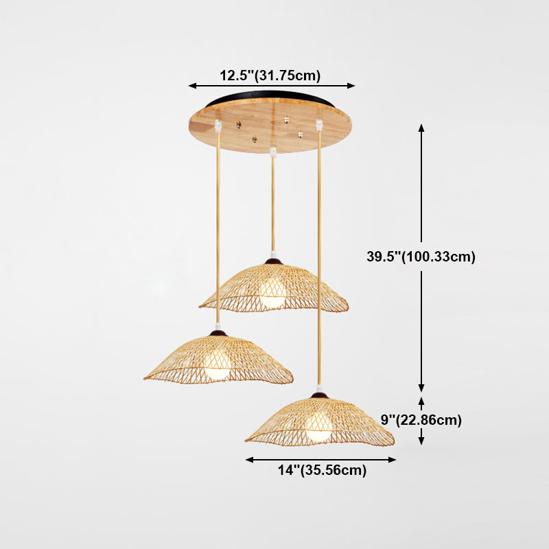 Bamboo Hanging Light Modern Pendent Lighting Fixture for Dining Room