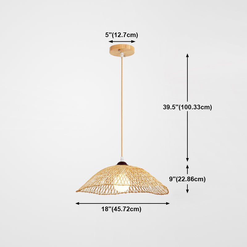 Bamboo Hanging Light Modern Pendent Lighting Fixture for Dining Room