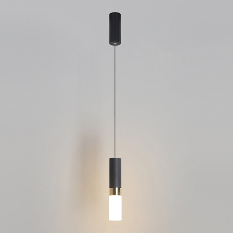 Forme de cylindre Metal Pendant Light Modern Style 1 Lumière Lumière Lumière en or