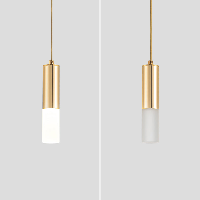 Forme de cylindre Metal Pendant Light Modern Style 1 Lumière Lumière Lumière en or