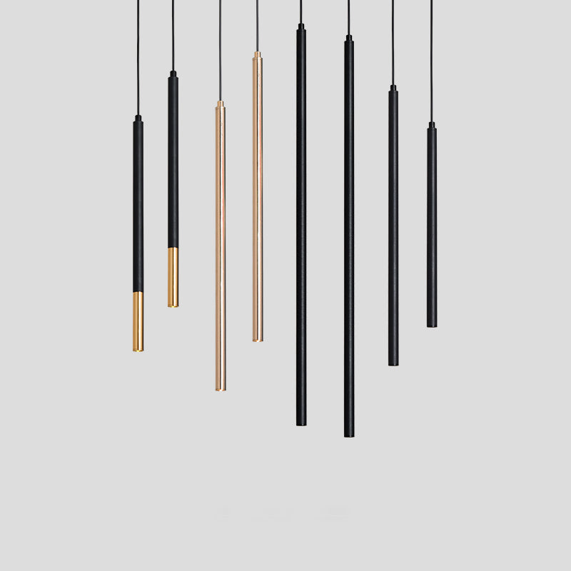 Cylinder Shape Metal Hanging Ceiling Light Modern Style 1 Light Pendant Light