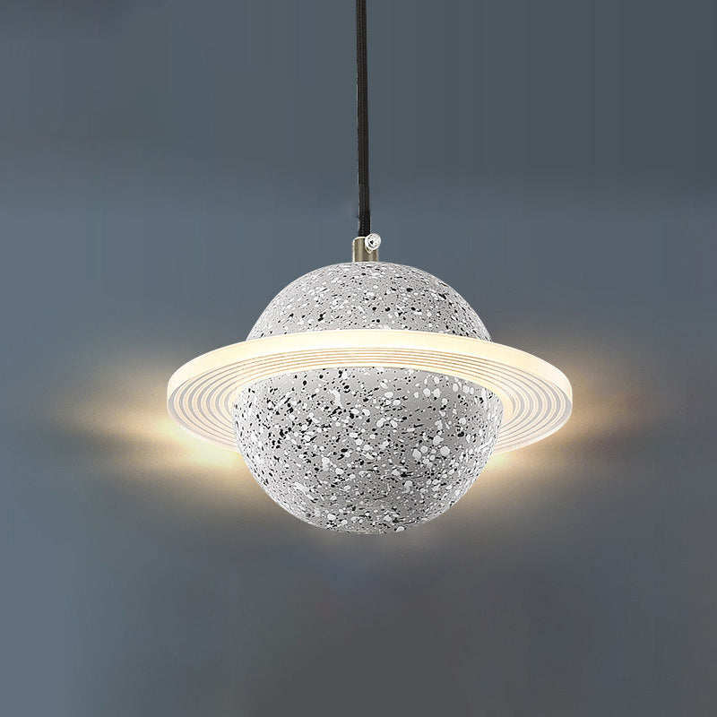 Modern Style Spherical Shape Hanging Light Stone Hanging Lamp for Bedroom