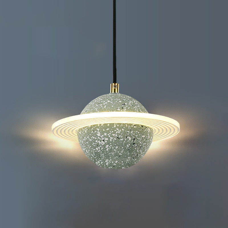 Forme sphérique de style moderne Pierre légère suspendu lampe à suspension pour chambre à coucher