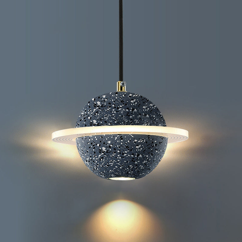 Modern Style Spherical Shape Hanging Light Stone Hanging Lamp for Bedroom
