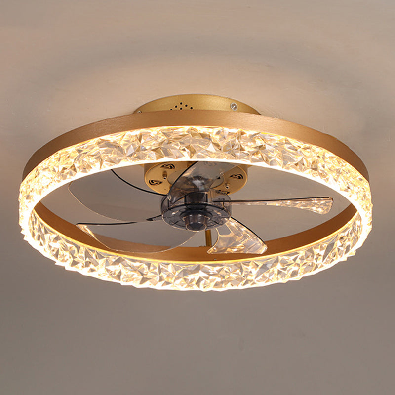 Moderner Kreis Deckenventilator Leuchtmetall 1 Leichte LED -Deckenventilator für Schlafzimmer