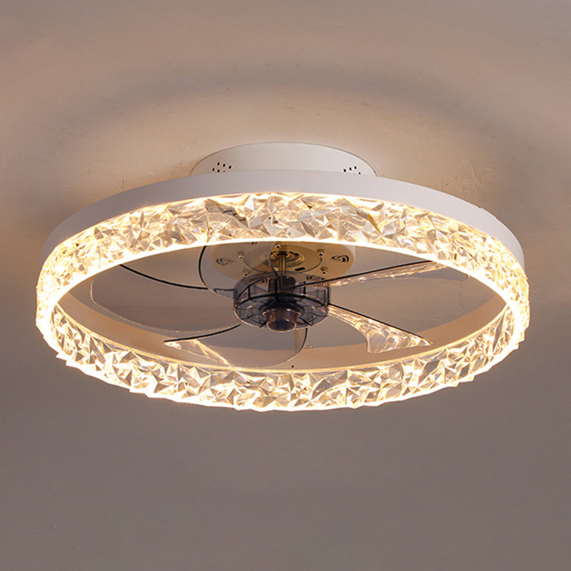 Moderner Kreis Deckenventilator Leuchtmetall 1 Leichte LED -Deckenventilator für Schlafzimmer