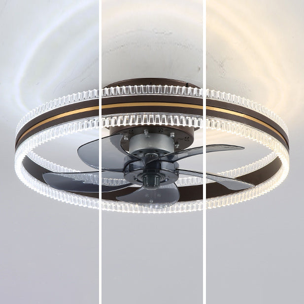 Metal Circle Ceiling Fan Lights Modern Style 2 Light LED Flush Lights