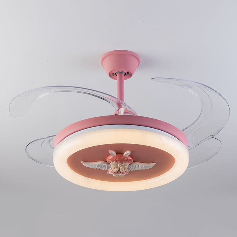 Metal Ceiling Fan Lighting Modern Style 1 Light Ceiling Fan Lamp for Children's Room