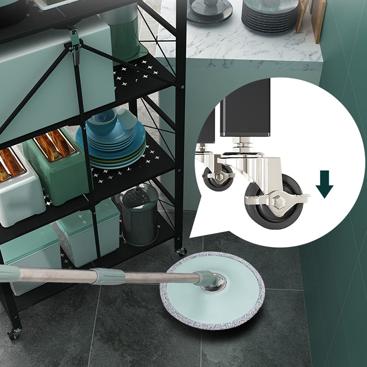 Industrial Open Etagere Bücherregal Metall -Bücherregal mit Zaubererrädern