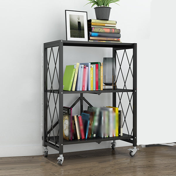 Industrial Open Etagere Bücherregal Metall -Bücherregal mit Zaubererrädern