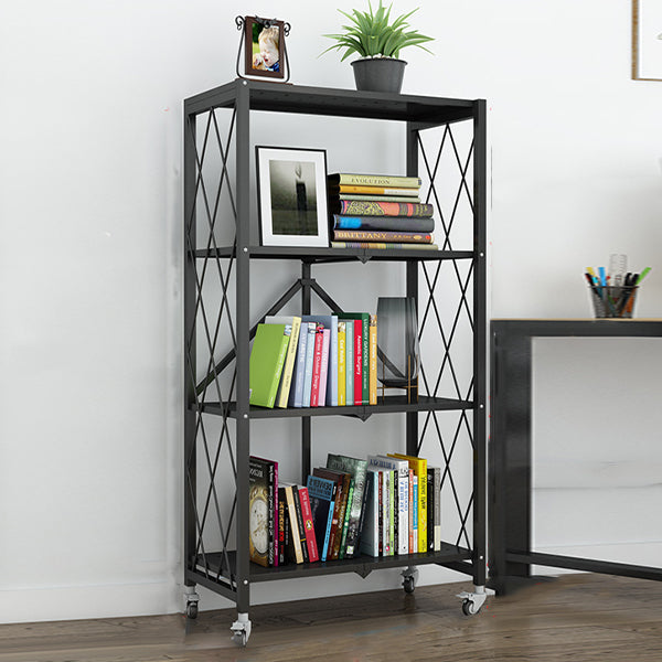 Industrial Open Etagere Bücherregal Metall -Bücherregal mit Zaubererrädern