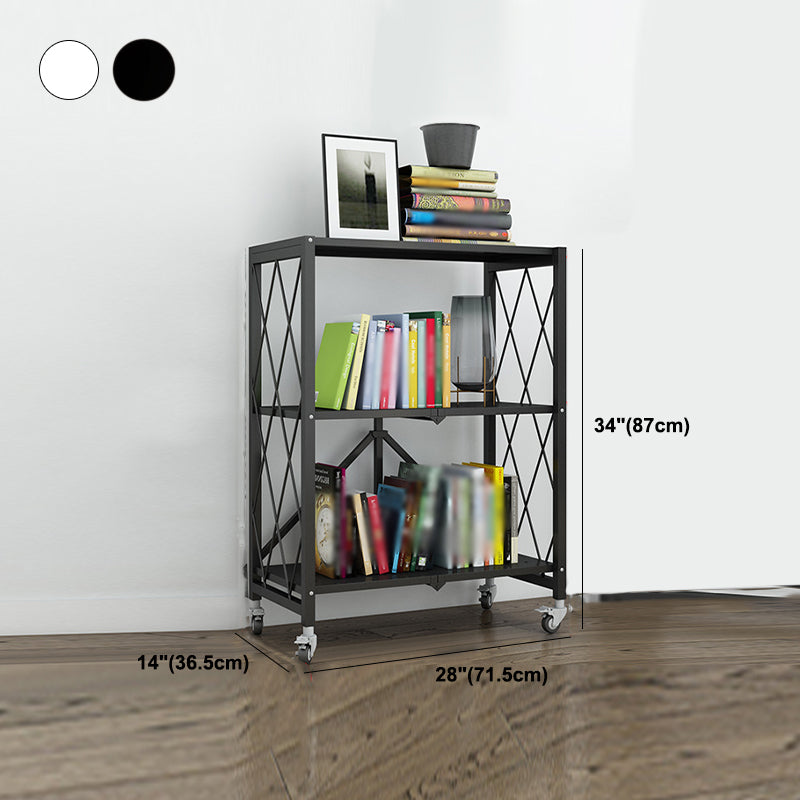 Industrial Open Etagere Bücherregal Metall -Bücherregal mit Zaubererrädern